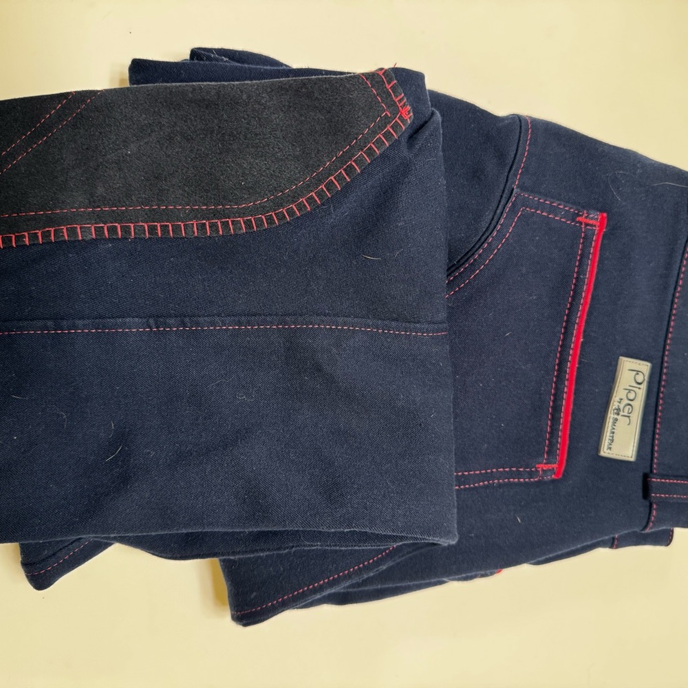 Piper Navy Women’s Breeches with pink Stitching